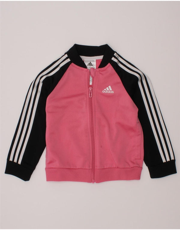 Jachetă de trening pentru fetițe ADIDAS 18-24 luni roz colorblock