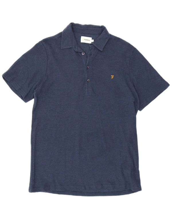 Farah Mens Polo Shirt Medium Navy Blue Cotton
