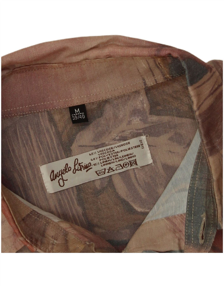 Cămașă pentru bărbați Angelo Litrico Mărimea 38/40 Maro Mediu Patchwork Viscoză