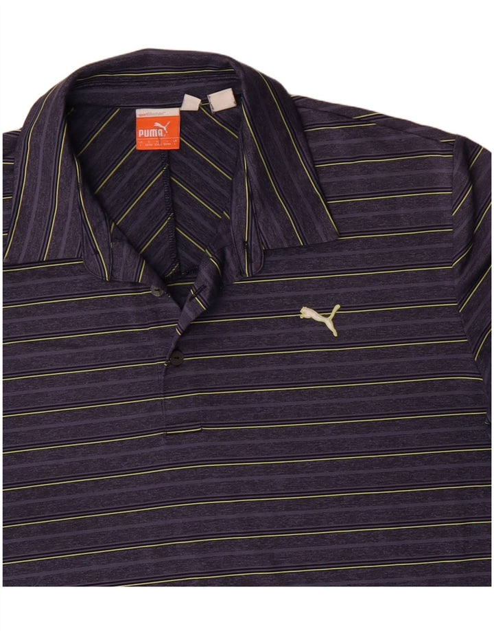 Cămașă polo PUMA pentru bărbați, cu dungi mari violet