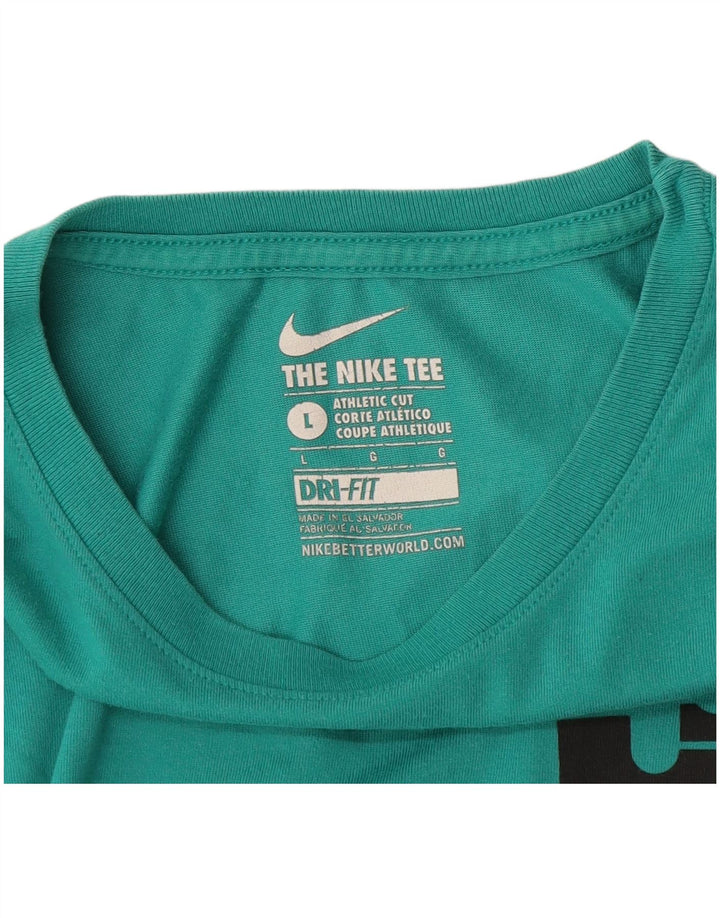 Tricou pentru bărbați Nike Dri Fit Top mare turcoaz colorblock