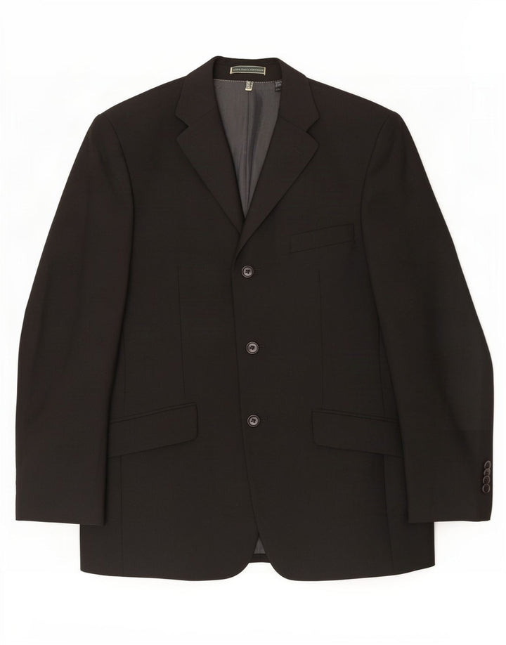 Blazer pentru bărbați Zara cu 3 nasturi, UK 36, lână neagră mică