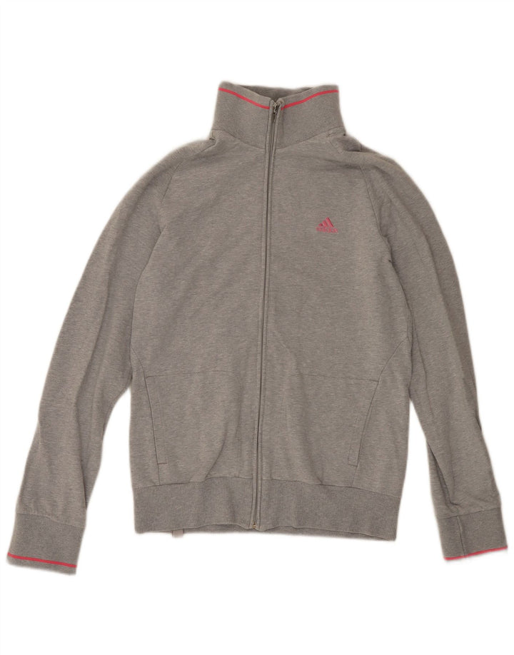 Jachetă de trening pentru femei Adidas UK 10, bumbac gri mic
