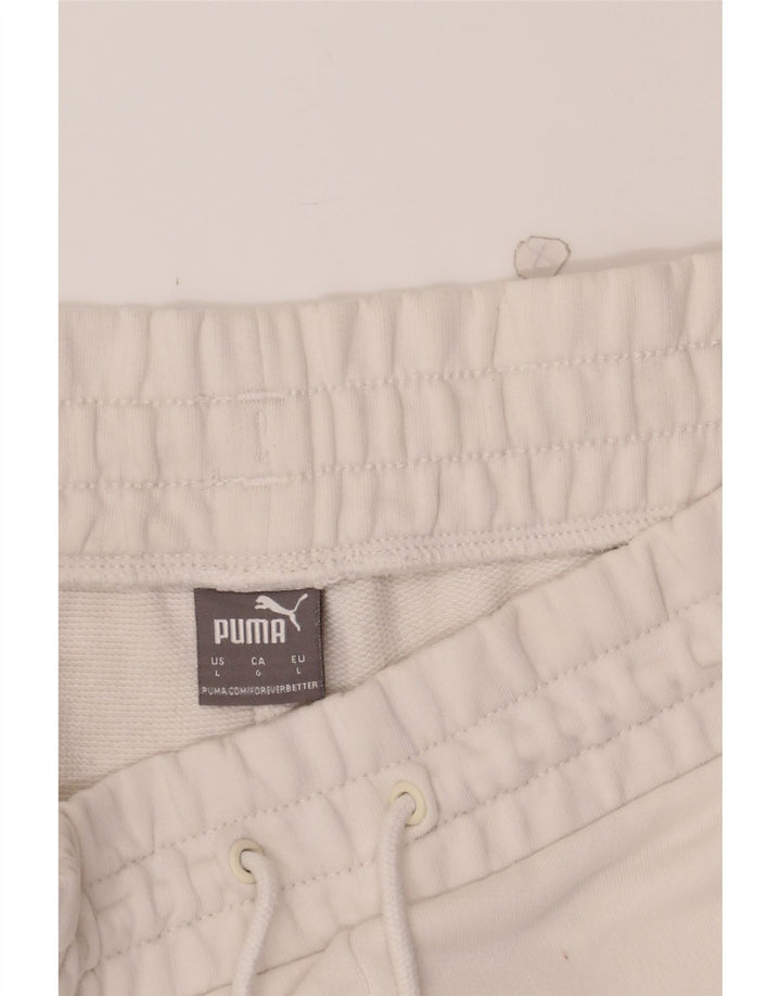 PUMA Womens Sport Shorts UK 14 Large  White Vintage Puma and Second-Hand Puma from Messina Hembry 