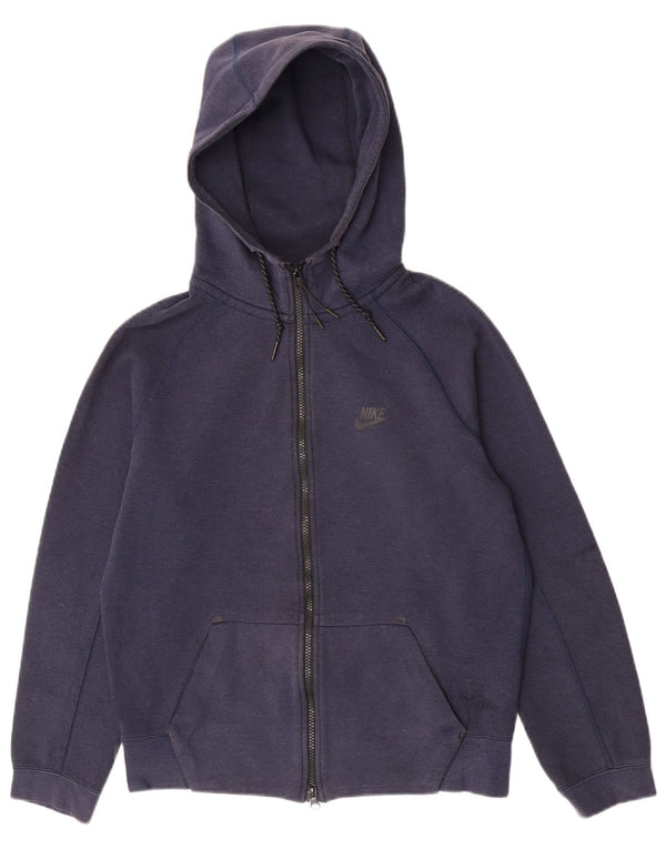 Pulover Nike pentru femei, supradimensionat, cu fermoar, UK 10, bumbac, albastru bleumarin