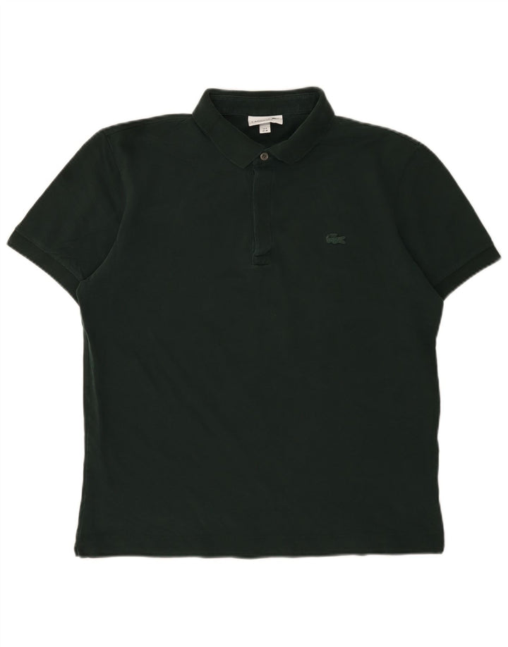 Tricou polo Lacoste pentru bărbați, cu formă regulată, mărimea 4, bumbac verde mediu