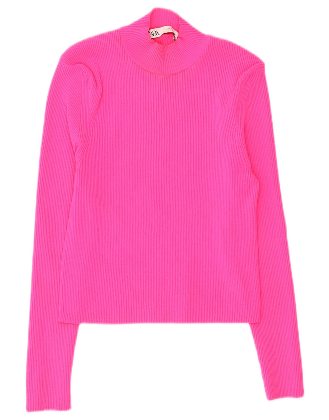 Crop Top pentru femei Zara cu mânecă lungă UK 14, mare, roz din poliamidă