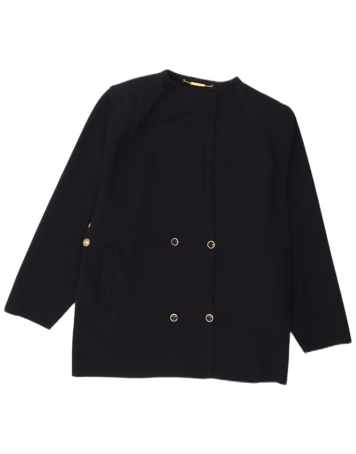 STIZZOLI Pulover cardigan cu două piept pentru femei UK 14 Medium Bleumarin