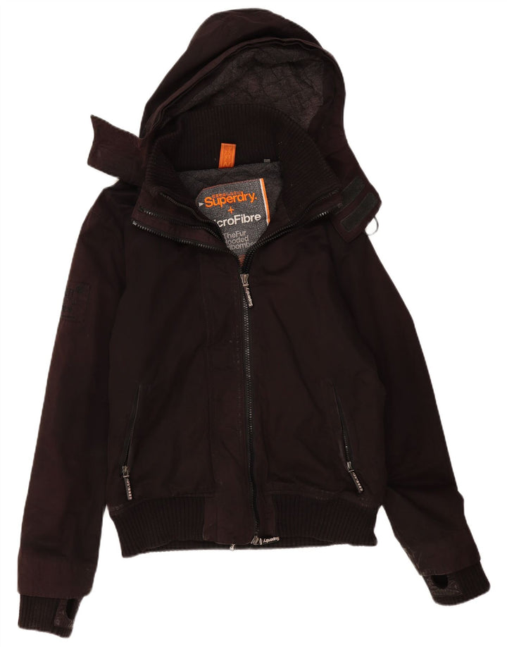 Jachetă bomber cu glugă The Windbomber pentru bărbați Superdry UK 40 Maro mare