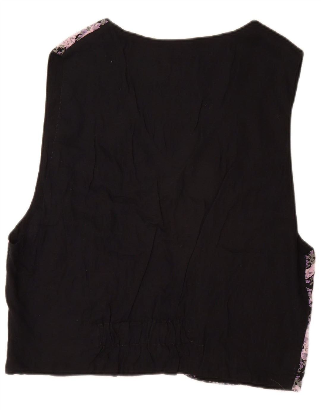 Vestă Bărbați VINTAGE IT 52/54 Mare Neagră Floral Viscoză