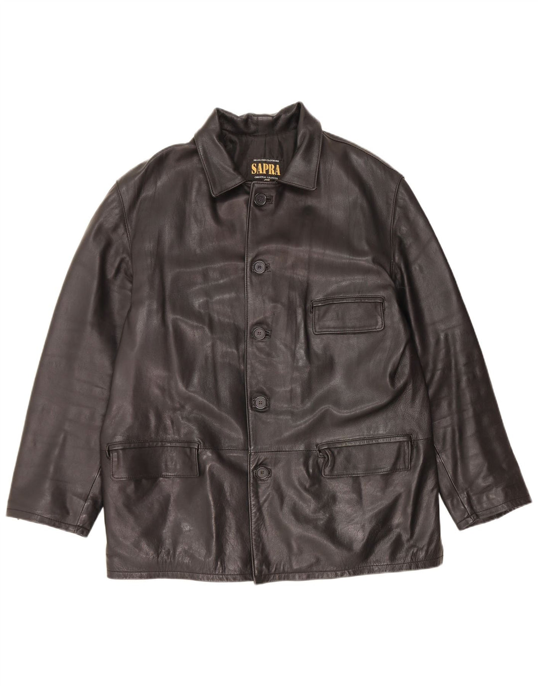Jachetă de piele vintage pentru bărbați UK 42 XL din piele neagră