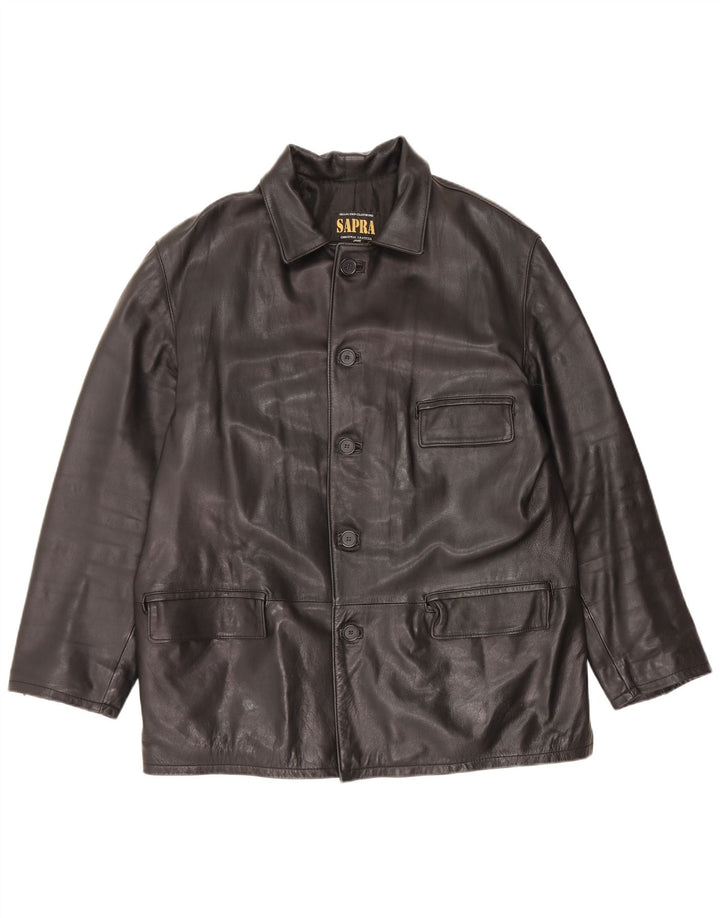 Jachetă de piele vintage pentru bărbați UK 42 XL din piele neagră