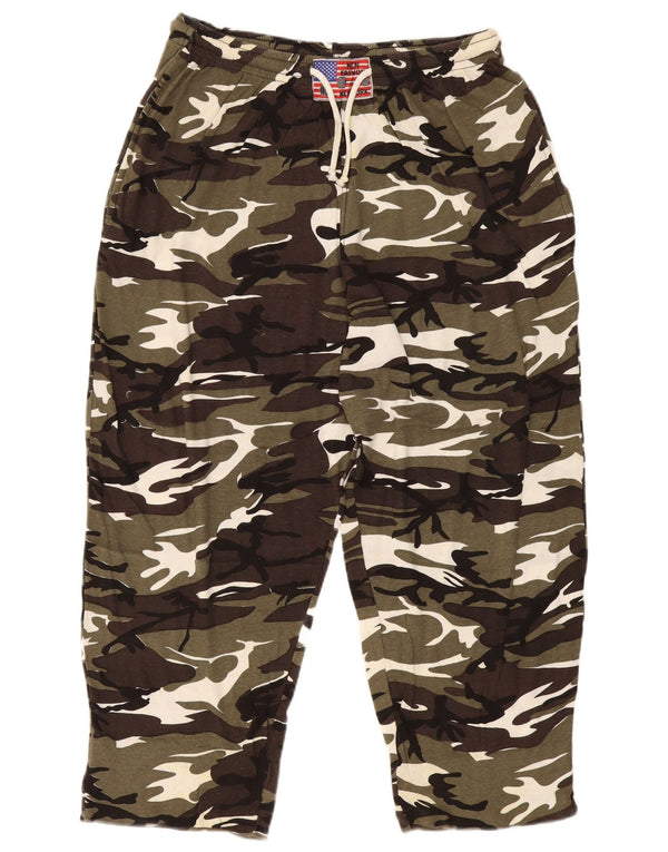 VINTAGE Pantaloni de trening pentru bărbați 2XL Camuflaj verde