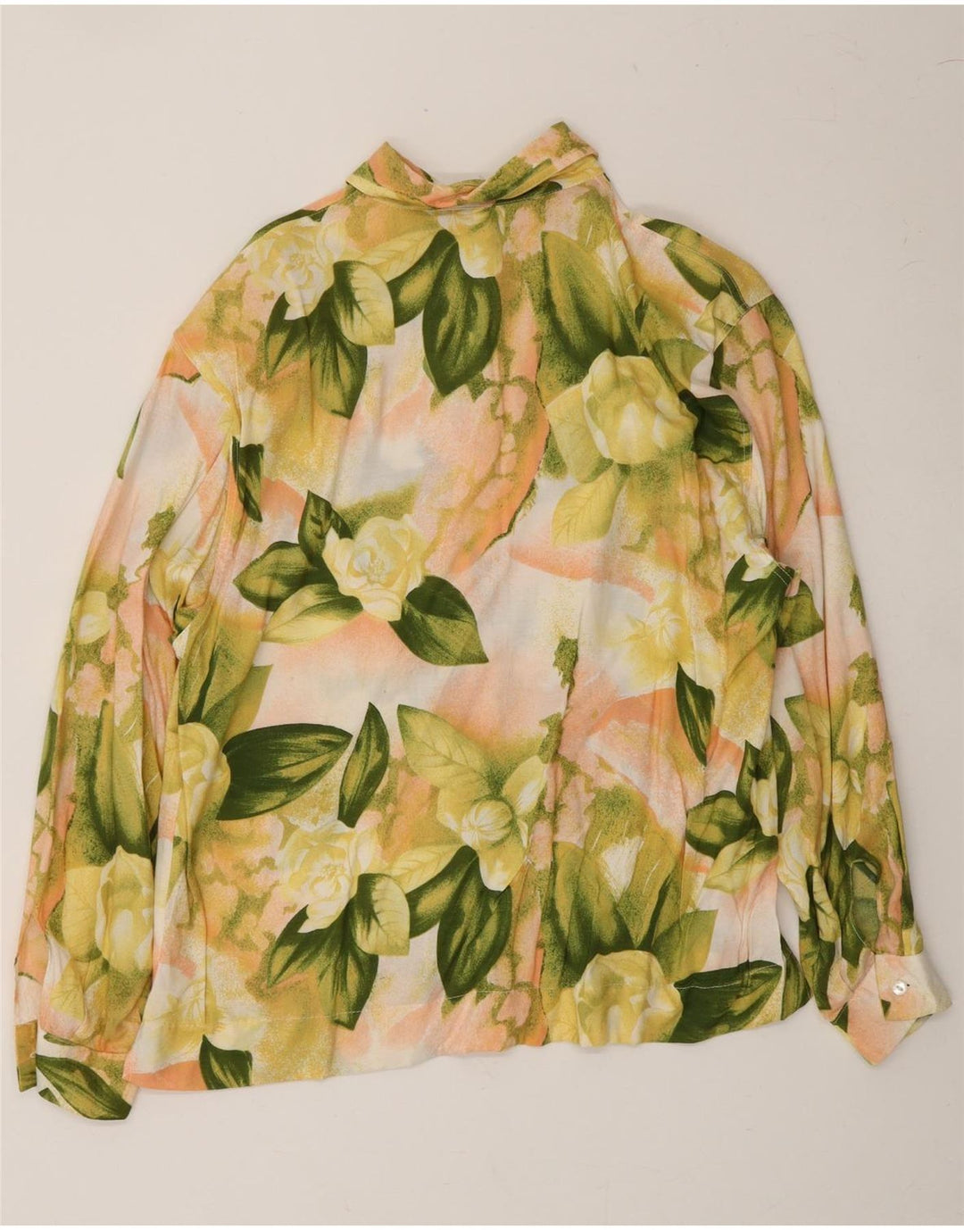 Cămașă VINTAGE pentru femei UK 10 Small Yellow Floral