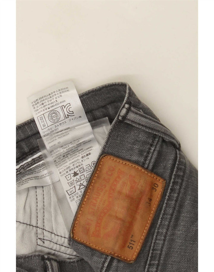 Blugi slim pentru bărbați Levi's W34 L30 bumbac gri