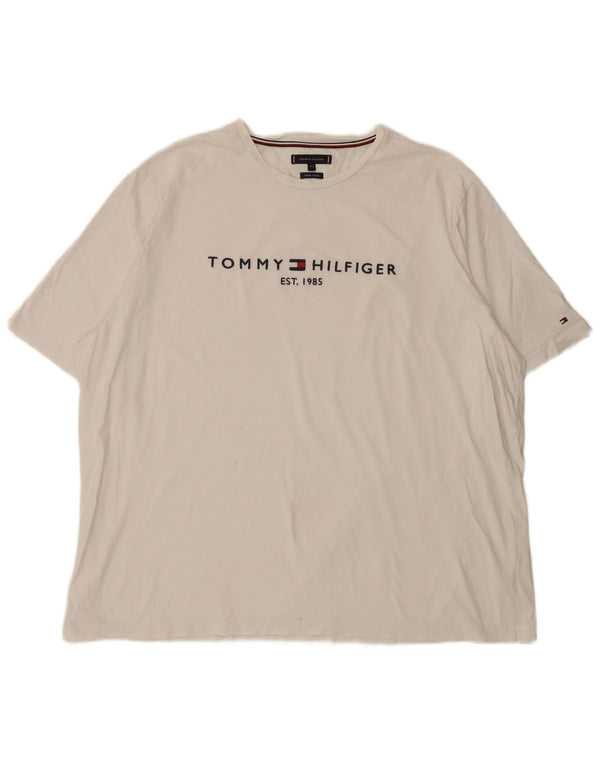 Tricou grafic pentru bărbați Tommy Hilfiger Top 4XL bumbac alb