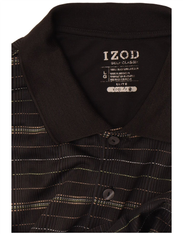 Tricou polo Izod pentru bărbați, poliester cu dungi negre