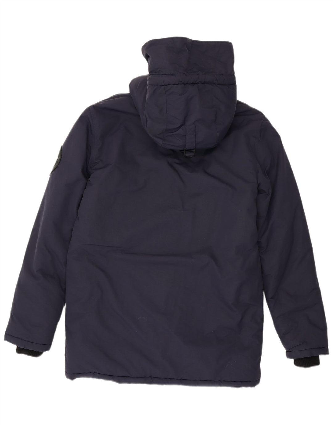 Palton căptușit cu glugă Superdry pentru bărbați Marea Britanie 38, nailon mediu albastru bleumarin