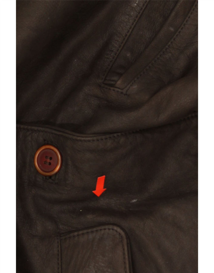 Jachetă de piele pentru femei VINTAGE EU 44 XL din piele maro