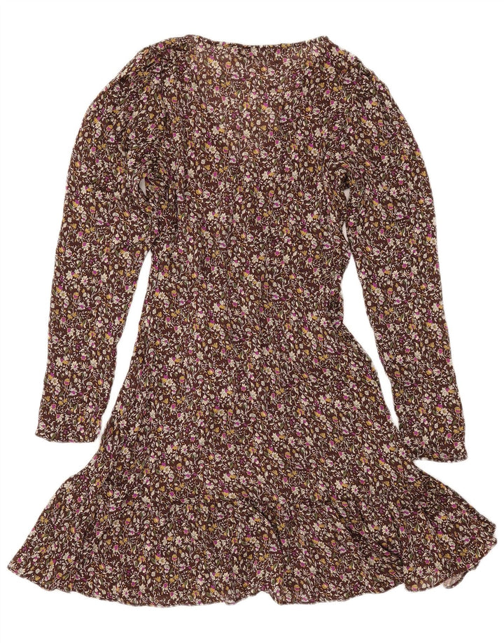 Rochie Wrap cu maneci lungi ZARA UK 6 XS Maro Floral