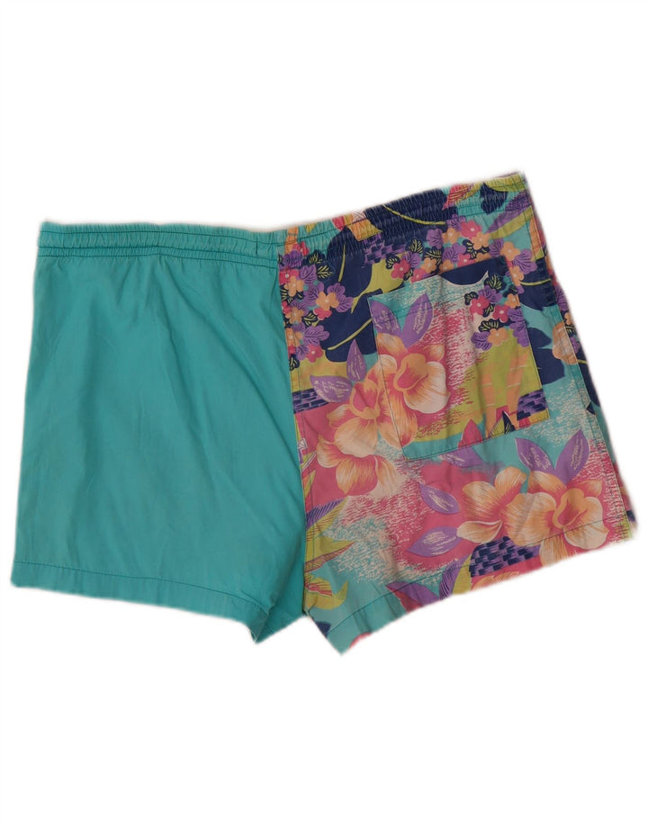 Pantaloni scurți de înot Benetton pentru bărbați, turcoaz mediu, floral