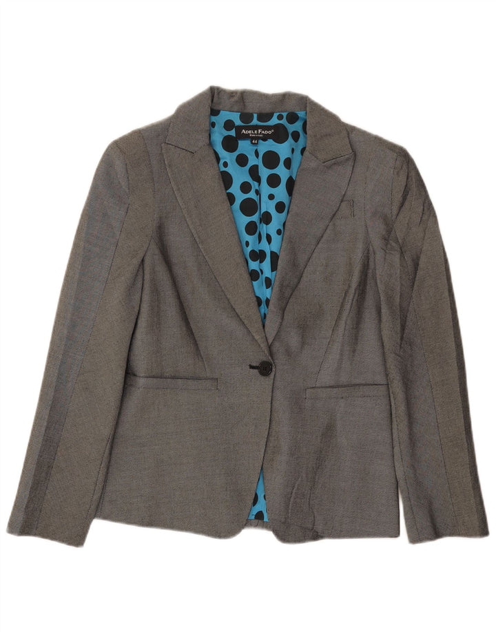 Adele Fado Jachetă Blazer Femei 1 Buton IT 44 Lână Gri Mediu