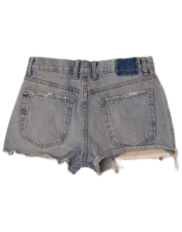 Pantaloni scurți din denim învechit pentru femei Zara EU 38 Small W28 Bumbac albastru