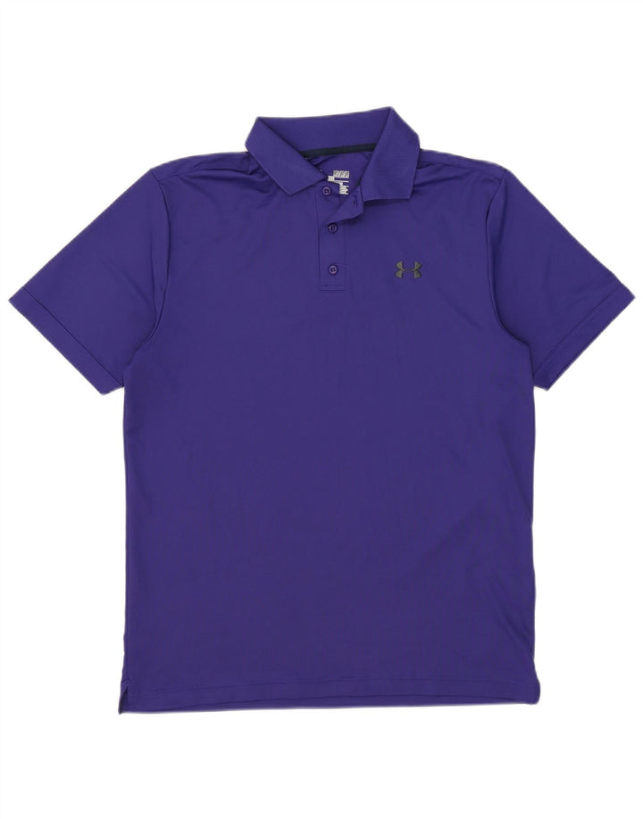 Tricou polo Under Armour Heat Gear pentru bărbați, poliester albastru mediu