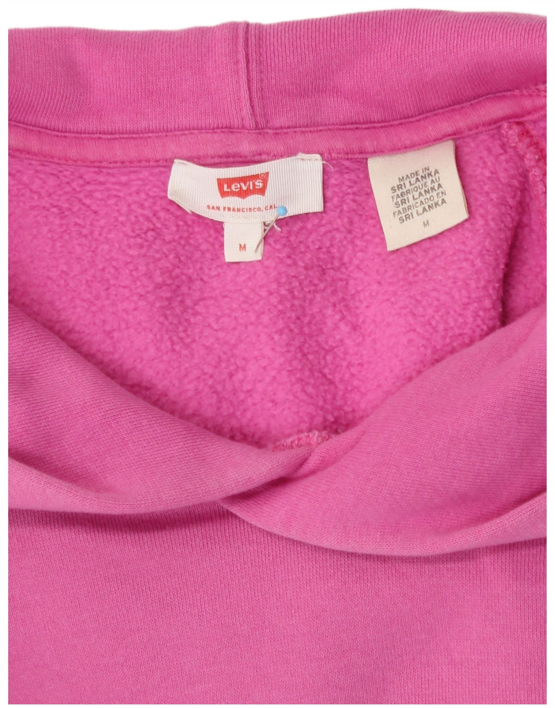Pulover cu glugă supradimensionat cu grafic Levi's pentru femei UK 14 Roz mediu
