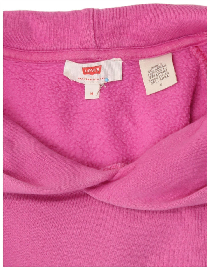 Pulover cu glugă supradimensionat cu grafic Levi's pentru femei UK 14 Roz mediu