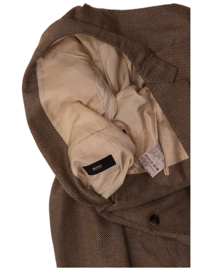Jachetă pentru bărbați HUGO BOSS cu 2 nasturi, UK 38, mătase maro medie
