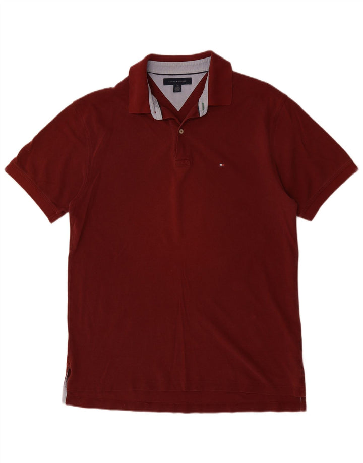 TOMMY HILFIGER Tricou polo pentru bărbați, bumbac burgundy mare