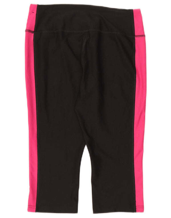 Leggings capri Nike Dri Fit pentru femei UK 14 Medium Black Colorblock Poliester