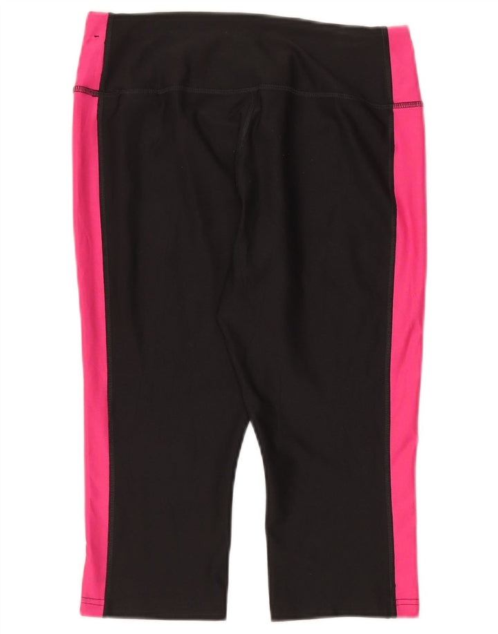 Leggings capri Nike Dri Fit pentru femei UK 14 Medium Black Colorblock Poliester