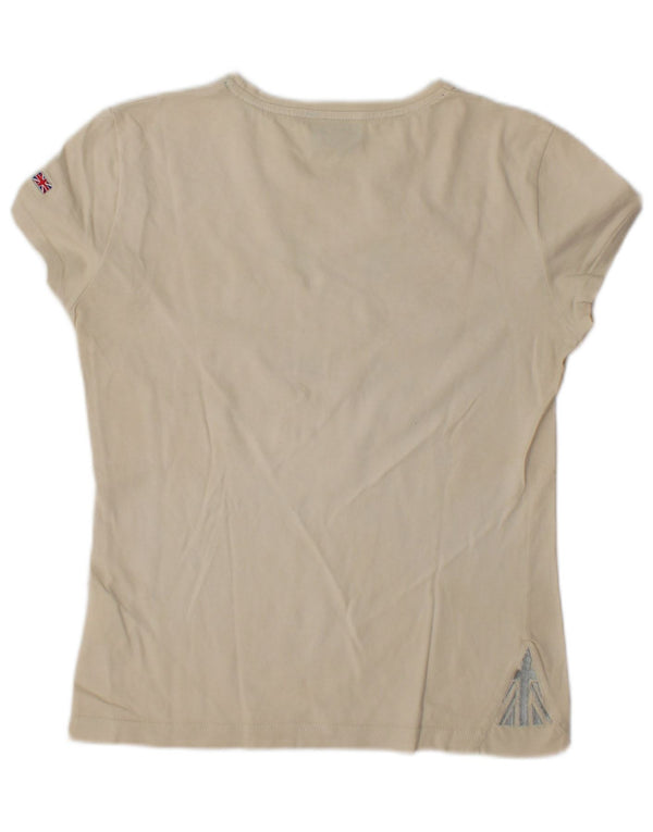 Tricou grafic Reebok pentru femei Top UK 10 Small Beige Bumbac