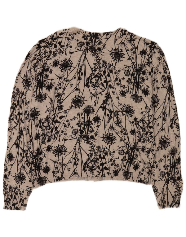 Marks & Spencer Pulover Crop Cardigan pentru Damă UK 16 Mare Bej Floral