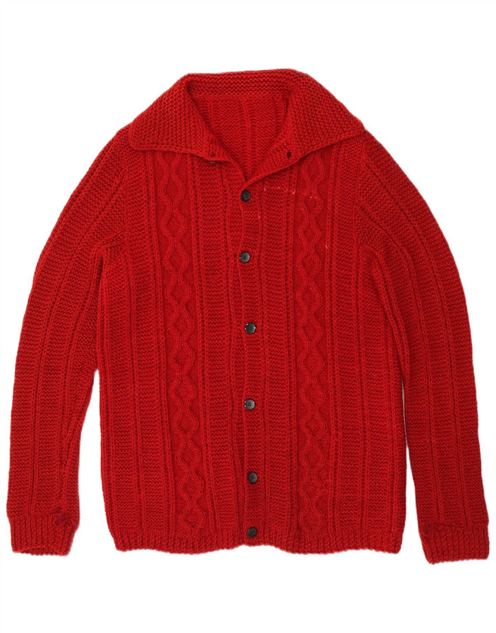 Cardigan Vintage pentru bărbați, burgundă medie