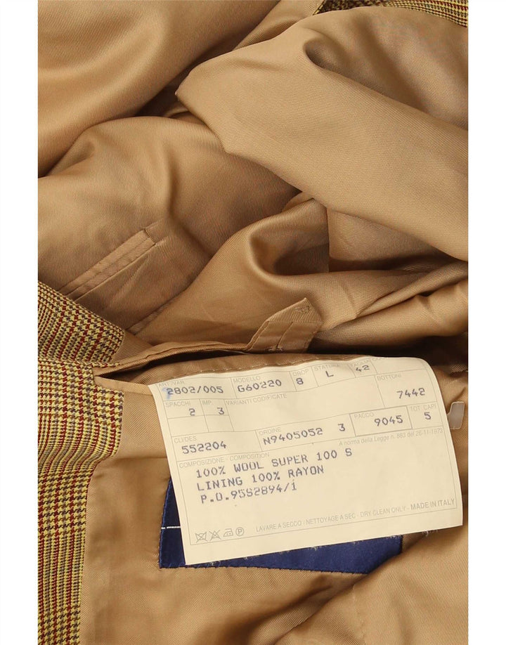 Blazer Gieves & Hawkes pentru bărbați, cu 2 nasturi, UK 42 XL, lână maro cu picioare de găină