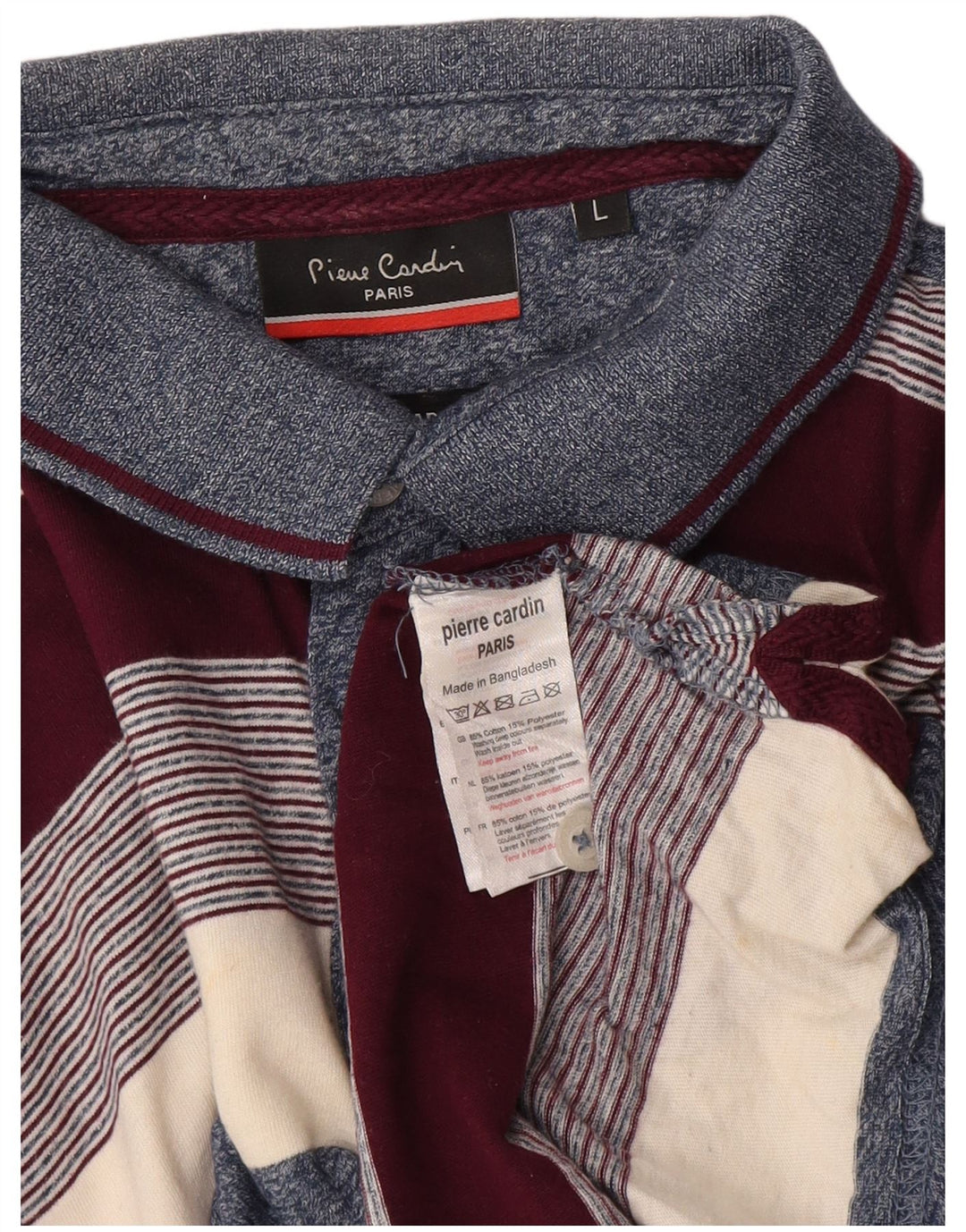 Cămașă polo Pierre Cardin pentru bărbați, bumbac cu dungi multicolore