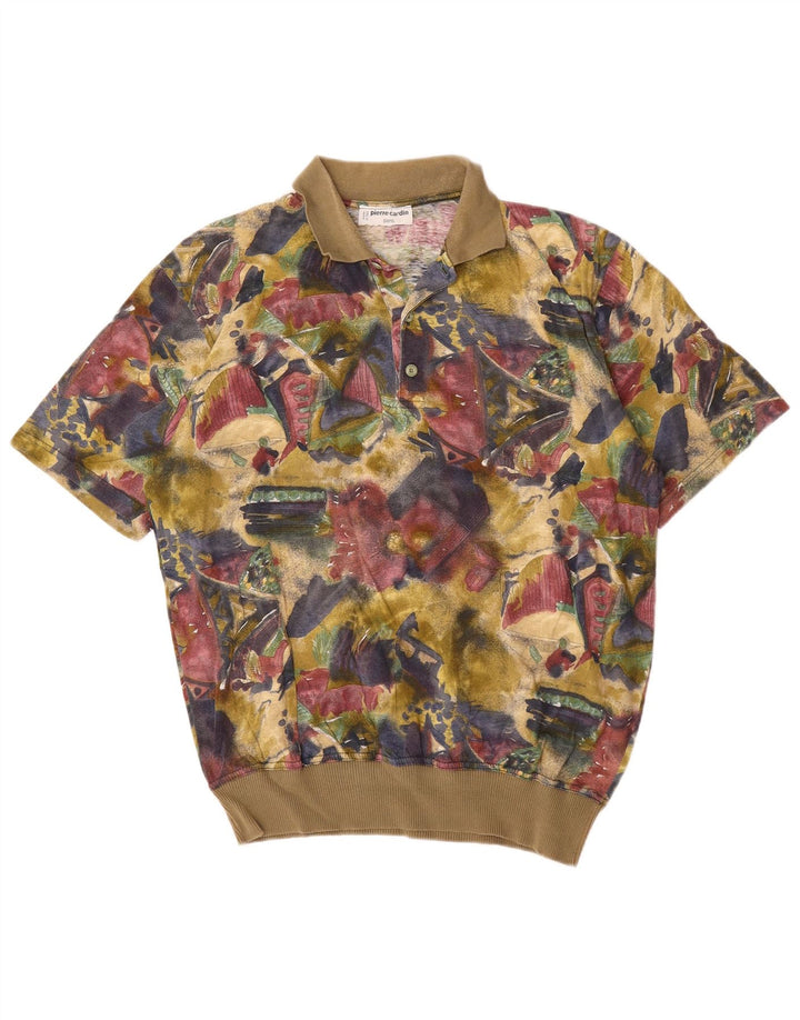 Cămașă polo cu grafică pentru bărbați Pierre Cardin, bumbac geometric multicolor mediu