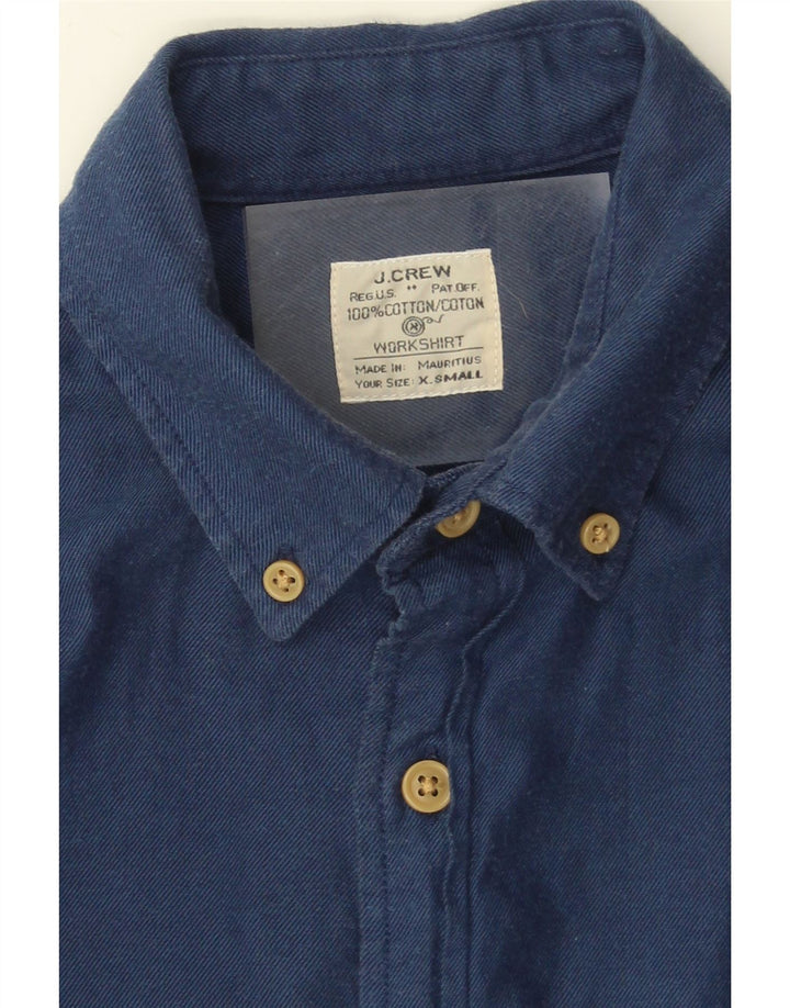 J. CREW Mens Flannel Shirt XS Navy Blue Cotton Vintage J. Crew and Second-Hand J. Crew from Messina Hembry 