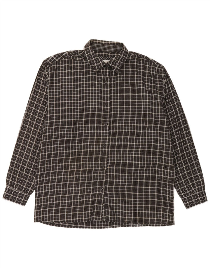 Cămașă de flanel pentru femei Amaranto UK 16 mare poliester cu carouri negru