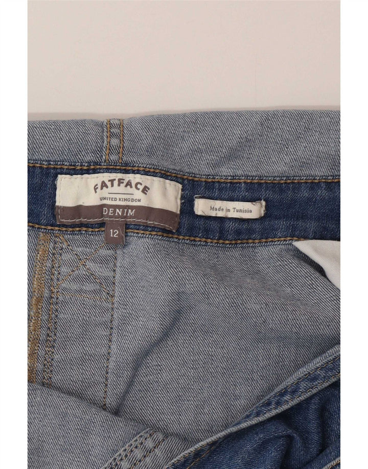 Fat Face Salopete Distressed Pantaloni scurți din denim pentru femei UK 12 Medium W32 Blue