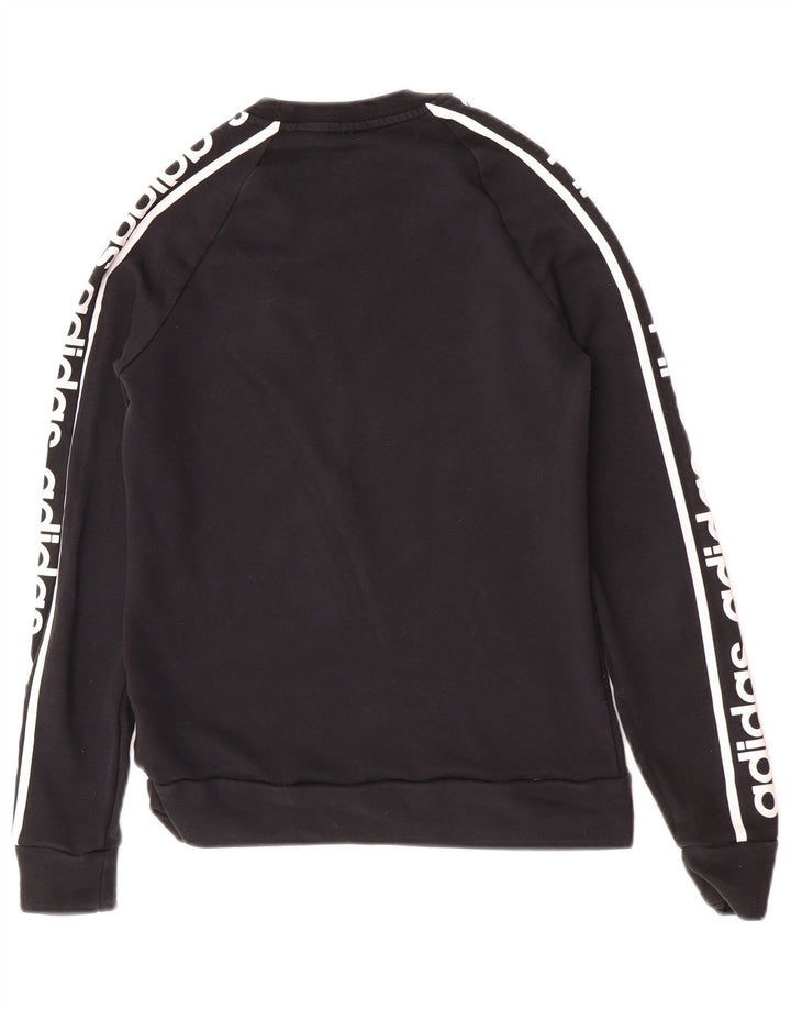 Pulover de hanorac grafic Adidas pentru femei UK 12/14 bumbac mediu negru