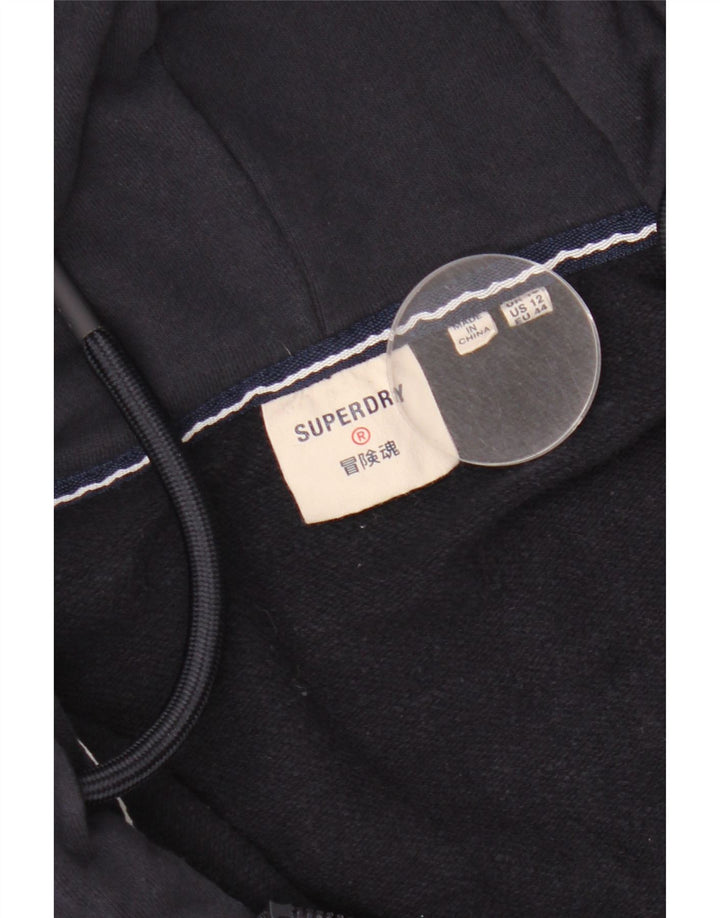 SUPERDRY Pulover cu capota cu fermoar pentru femei UK 16 Mare bleumarin