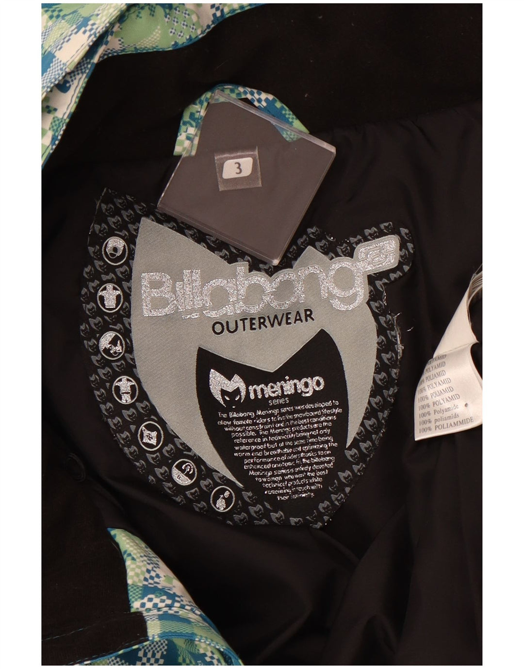 BILLABONG jachetă de vânt cu glugă pentru femei UK 14, verde, mare