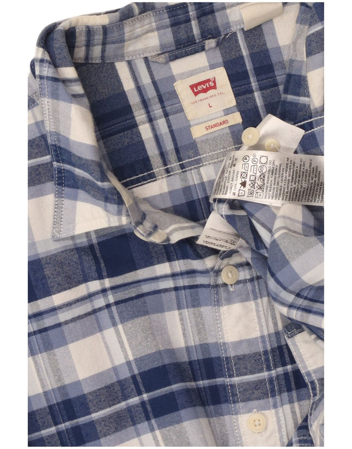 Cămașă de flanel pentru bărbați LEVI'S, cu ajustare standard, din bumbac cu carouri albastre mari