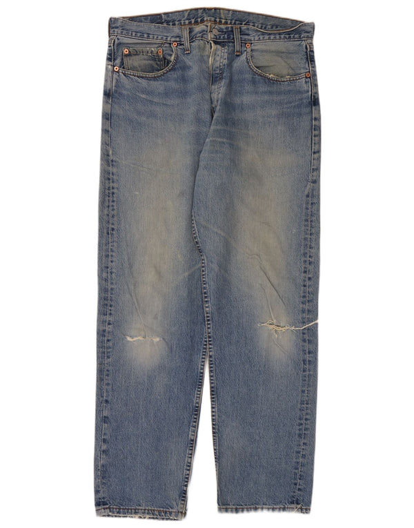 Blugi drepți distressed pentru bărbați Levi's W36 L32 Bumbac albastru