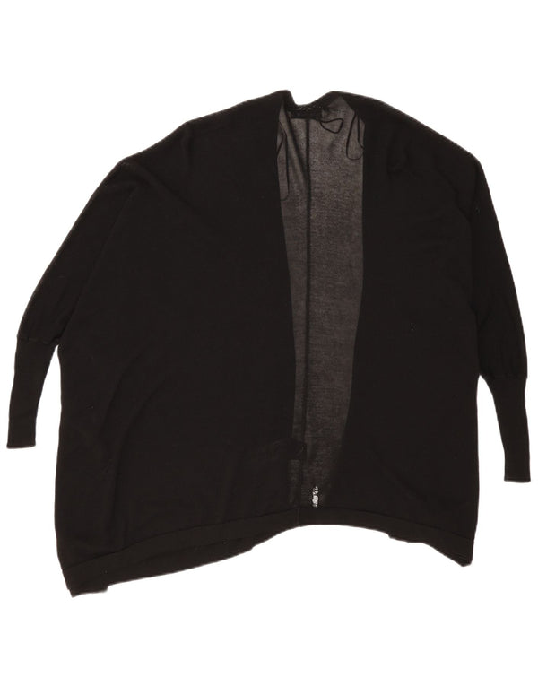 Pulover cardigan deschis pentru femei Zara, cu tăiere largă, UK 10, mic, negru, viscoză