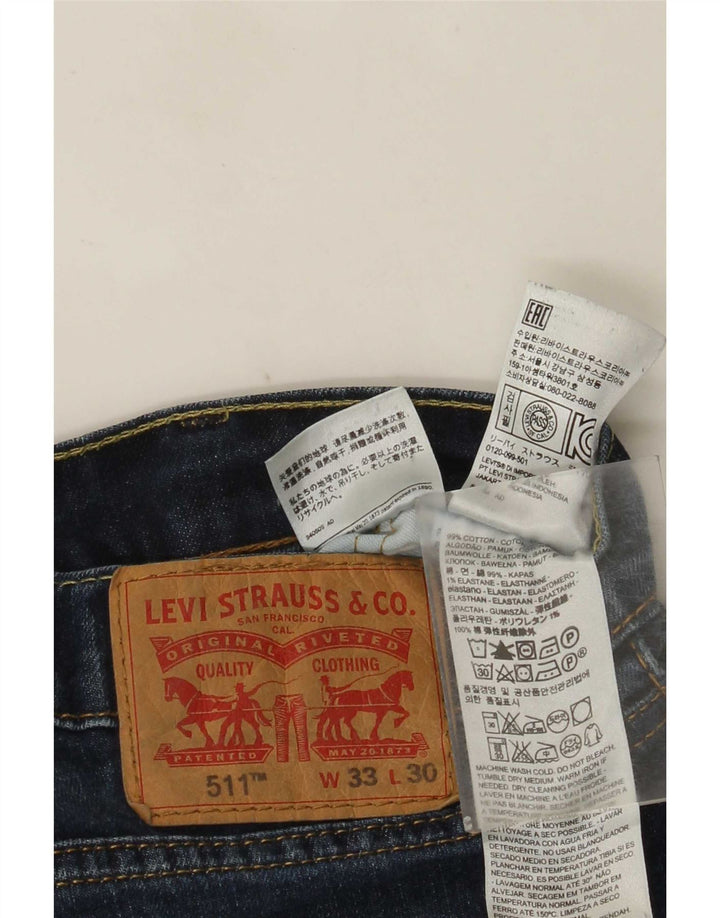 Blugi pentru bărbați Levi's 511 Slim W33 L30 Bumbac bleumarin